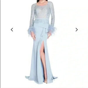 - Terani couture powder blue evening gown